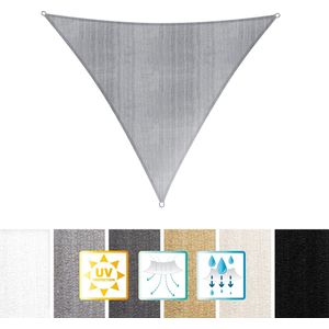 Driehoekige luifel van Lumaland incl. spandraden |Driehoek 3 x 3 x 3 m| 160 g/m² - lichtgrijs