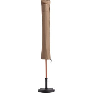 Lumaland - Beschermhoes voor tuinmeubelen - Waterdichte hoes voor parasol - 50/65 (B) x 160 (L) cm - Oxford 600D - Beige