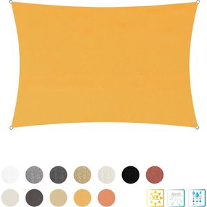 Rechthoekige luifel van Lumaland incl. spankoorden|polyester met dubbele pu-laag | Rechthoekig 3 x 4 Meter | 160 g/m² - geel
