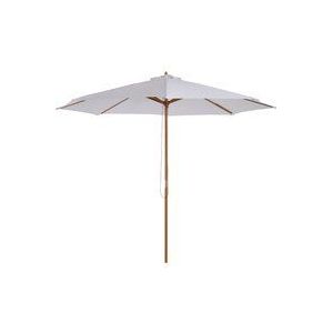 Outsunny Zonnescherm houten parasol tuinscherm balkonparasol 3 x 2,5 m wit marktparasol 01-0244