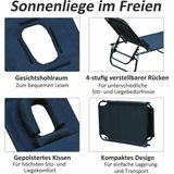 Outsunny Ligstoel ligbank voor buiten relax lounger driebenig kussen hoofdsteun 2 kleuren inklapbaar 01-0342