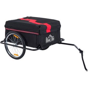 HOMCOM - Transportaanhanger - Fietsaanhanger - Zwart - Stalen Frame - 20 Inch Banden