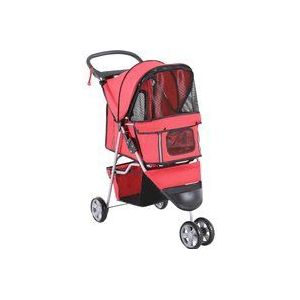 PawHut Hondenwage - Hondenbugg - Bugg - Honde - Katte - Huisdie - Strolle - Honde - Bugg - Rood