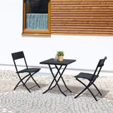 Outsunny 3-delig poly-rotan Bistro zitgroep tafel-stoel set tuinset tuinmeubels 841-093