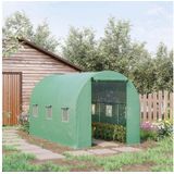 Outsunny Foliengewächshaus Tomatengewächshaus Treibhaus Folientunnel Frühbeet mit Fenster Grün 350 x 200 x 200 cm  Aosom