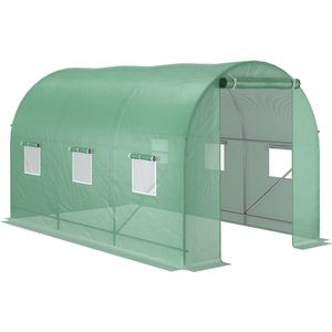 Outsunny 3 x 2 x 2 m Foliengewächshaus mit 4 Fenster & Tür