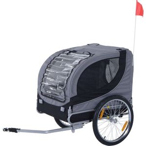 PawHut Hondenkar fietskar hondenfietskar grijze regenhoes D00-050