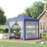 Outsunny Tuinpaviljoen partytent paviljoen tuintent feesttent 6-hoekig, 3,9x3,9m BQ-C1JN-AZQI