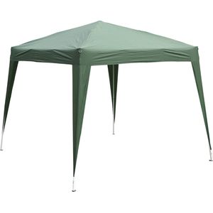 Outsunny Partytent 3 x 3 m inklapbare partytent opvouwbare tent paviljoen tuintent draagbaar 2 kleuren QX-K48J-2S1M