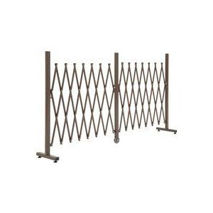 Scharende hekwerk van Outsunny schaarhek uittrekbaar 52 - 405 cm tuin aluminium bruin 103.5 H cm