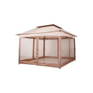 Outsunny Paviljoen Partytent Tuintent met Zijwanden Popup Khaki 3,25 X 3,25 X 2,95 cm