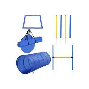 Hondenbehendigheidsset - Geel-Blauw - Kunststof - Inclusief Draagtas