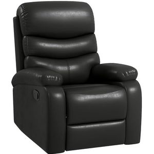 HOMCOM ligstoel relaxstoel stoel ligfunctie hellingshoek 168° zwart 81 x 90 x 105 cm