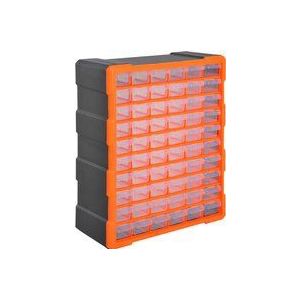 DURHAND sorteerbox kleine onderdelen magazijn onderdelen box opbergdoos 60 vakken oranje 38 l x 16 b x 47,5 h