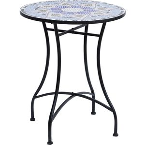Bijzettafel met mozaïek ingelegd