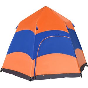 Outsunny Quick-Up tent dubbelwandige tent familietent voor 4–6 personen, buiten waterdicht A20-056