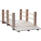 Outsunny - Gartenbrücke Holzbrücke Holzsteg Teichbrücke Zierbrücke mit Geländer bis 180 kg Tannenholz Natur 152,5 x 67 x 48 cm