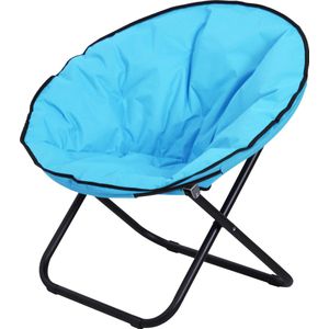 Outsunny klapfauteuil klapstoel campingstoel tuinstoel gestoffeerde stoel loungestoel opvouwbaar metaal + oxford stof blauw 80 x 80 x 75 cm