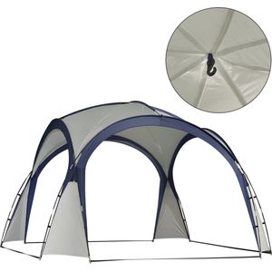 Outsunny Campingtent tuintent feesttent partytent zonwering glasvezelstang 84C-110