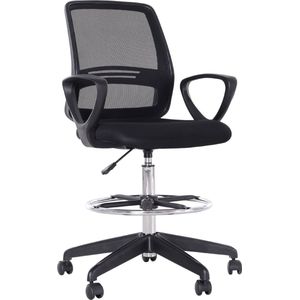 Vinsetto Werkstoel ergonomische draaistoel bureaustoel in hoogte verstelbaar met voetensteun 921-187
