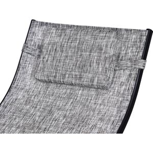 Outsunny Schommelstoel ligstoel voor buiten verstelbare rugleuning hoofdkussen textilene grijs 84A-121