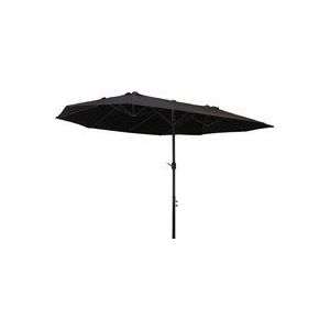 Outsunny parasol tuinparasol marktparasol dubbele parasol terrasparasol met zwengel zwart ovaal 460 x 270 x 240 cm
