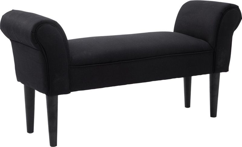 HOMCOM Polsterbank Flurbank für Schlafzimmer (Bettbank, 1-St., Sitzottomane), Schwarz, 102 x 36 x 51 cm