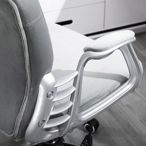 HOMCOM ergonomische bureaustoel directiestoel gestoffeerde rugleuning grijs 59,5 x 60,5 95-105 cm