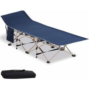 Outsunny Veldbed campingbed camping ligbed verhoogd opvouwbaar draagtas staal Oxford blauw A20-116