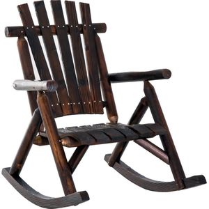 Outsunny Schommelstoel met armleuningen, weerbestendig, massief hout donkerbruin 84A-065
