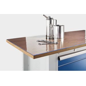 Werkbankmat van kunststof, transparant, vaste maten, b x d = 1500 x 700 mm