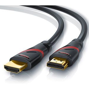 CSL - 1m - Ultra HD 4k HDMI-kabel 2.0b - High Speed met Ethernet - Kabel 3-voudig afgeschermde stekker- en contactbescherming - 4K Ultra HD 2160p 60Hz 18 Gbit s Full HD 1080p - 3D ARC CEC - zwart