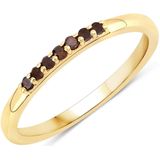 Rafaela - Donata - Halve Eeuwigheidsring - Geelgoud - 925 Sterling Zilver - Diamant - Roodbruin