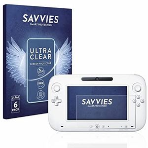 Savvies 6x Schermbeschermer compatibel met Nintendo Wii U GamePad (Controller) Screen Protector Ultra Transparant