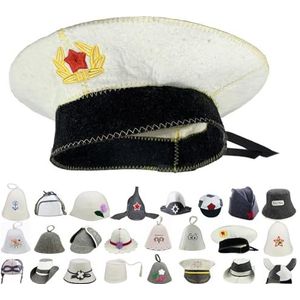 GMMH Saunahoed, saunamuts van 100% wolvilt - (1550 zeeman) vilten saunakap voor dames en heren, vilten muts voor sauna