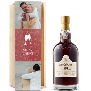 Port in bedrukte kist - Graham's Tawny 20 Years