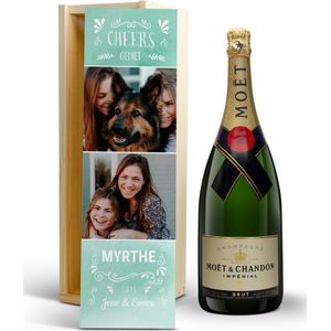 Champagne in bedrukte kist - Moët & Chandon - Magnum (1500ml)