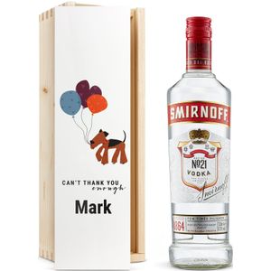 Vodka in bedrukte kist - Smirnoff