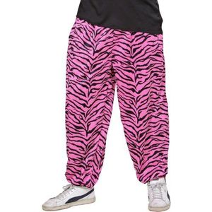 Widmann ? Jaren 80 broek met zebrapatroon, roze