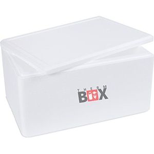 THERM BOX piepschuim box Thermobox voor eten & drinken piepschuim koelbox houd warme box 59,5x39,5x32cm 46,6 Liter wit xxl Herbruikbaar