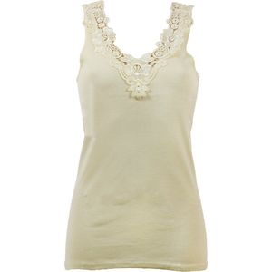 Toker - 228/1 - Kanten Dames Onderhemd - Huidskleur - 100% Katoen