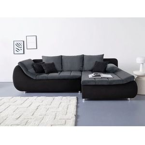INOSIGN Ecksofa »Imola, elegant und modern, aktuelle Steppung im Sitz, bequem, L-Form«, frei im Raum stellbar, wahlweise mit Bettfunktion und Bettkasten