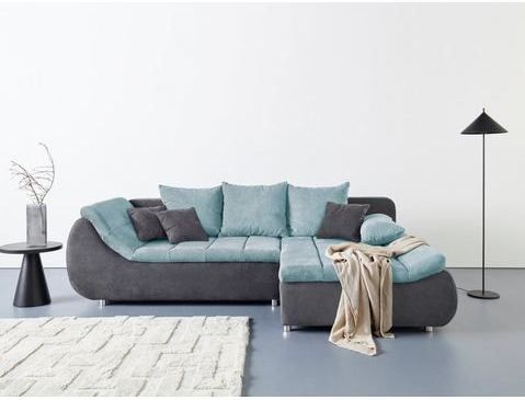 INOSIGN Ecksofa "Imola, elegant und modern, aktuelle Steppung im Sitz, bequem, L-Form", frei im Raum stellbar, wahlweise mit Bettfunktion und Bettkasten