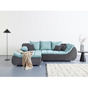 INOSIGN Ecksofa "Imola, elegant und modern, aktuelle Steppung im Sitz, bequem, L-Form", frei im Raum stellbar, wahlweise mit Bettfunktion und Bettkasten