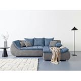 INOSIGN Ecksofa "Imola, elegant und modern, aktuelle Steppung im Sitz, bequem, L-Form", frei im Raum stellbar, wahlweise mit Bettfunktion und Bettkasten