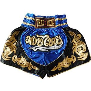 Donkerblauw Muay Thai Shorts - Hoogwaardige vechtsportkleding voor maximale prestaties Broek Short Boxing Thailand Kickboksen MMA Boksen Sport Training Gym, blauw, M