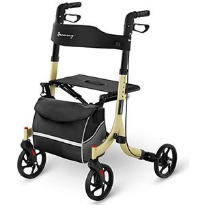 Alu Rollator Faltbar Gehilfe Gehwagen Design Laufhilfe Leicht Reflektor Tasche