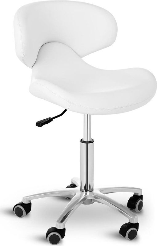 Physa - Andria - Rolkruk - Wit - Kunstleer - Gepolijst Staal