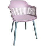 Trisens - moderner Gartenstuhl in eleganter Optik - bequeme Esszimmerstühle pflegeleichte Terrassenmöbel für den Außen- und Innenbereich, Rosa, 1 St.