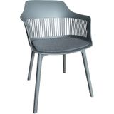 Trisens - moderner Gartenstuhl in eleganter Optik - bequeme Esszimmerstühle pflegeleichte Terrassenmöbel für den Außen- und Innenbereich, Grau, 1 St.